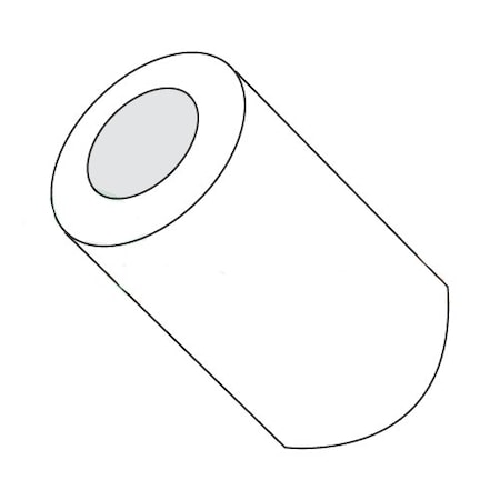 Round Spacer, #6 Screw Size, Natural Nylon, 1/2 In Overall Lg, 0.140 In Inside Dia